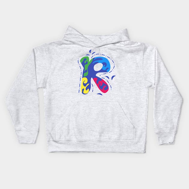 Letter R Kids Hoodie by Fadmel